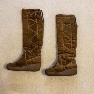 Michael Kors Brown Suede Shearling Tall Boots